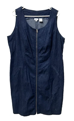 Vestido para mujer Together azul jean sin mangas con cremallera talla 18 Foto 1 de 4