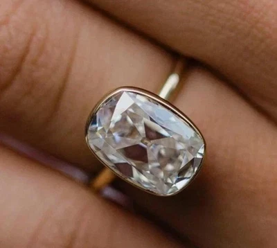 Anel de noivado solitário de diamante cultivado em laboratório Gift Her almofada de 3 quilates prata 925 - Imagem 1 de 4