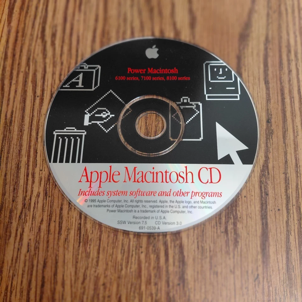 1995 Apple Macintosh CD Power Macintosh 6100, 7100, 8100 Series Software Disc - Image 1 of 1