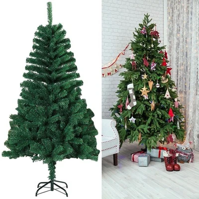 PVC Artificial Fir Tree Green Chrismtas Decoration Fake Navidad Tree  Gift - Image 1 of 4