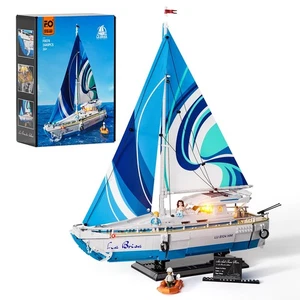 Sailboat La Brisa Lighting Building-Bricks Set - City Yacht 1640 Pcs Collecti... - Picture 1 of 7