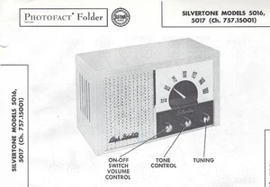 1956 Silvertone 5016 5017 Röhren AM Radio Empfänger Photofact Handbuch Schaltplan - Bild 1 von 2