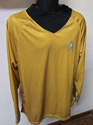 Star Trek Película Tono Dorado Capitán Kirk Largo Slv Para Hombres Talla L Camisa Rubíes Disfraz Foto 1 de 4