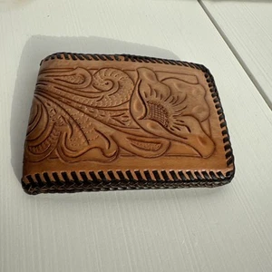 Vintage Hand Tooled Leather Wester Wallet  - Picture 1 of 10