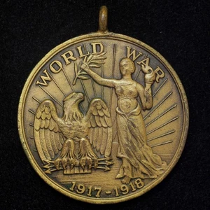 1917-1918 Estado de Connecticut Primera Guerra Mundial Primera Guerra Mundial Medalla de Servicio Bronce 33x38mm - Imagen 1 de 2