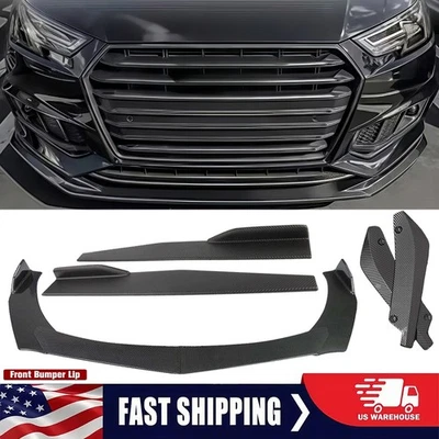 Kit de carrocería dividida alerón labial parachoques delantero fibra de carbono para AUDI A4 A5 A6 A7 S4 S5 Foto 1 de 4