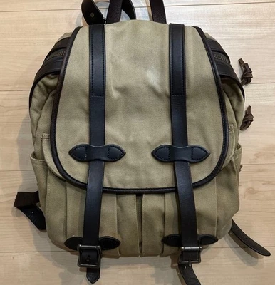 FILSON Cotton Twill Rucksack Canvas Leder, Tan Camel - Bild 1 von 4