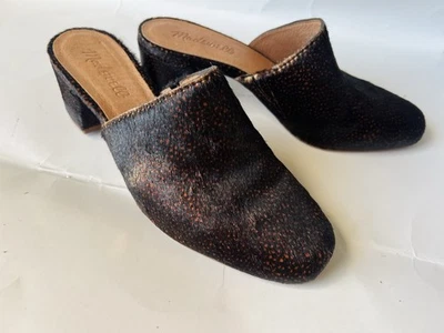 Tacones de mula Madewell marrón The Walker con estampado animal manchado pelo de becerro talla 6,5 Foto 1 de 4