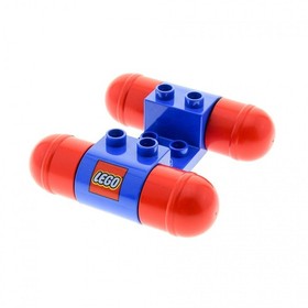 1x Lego Duplo Vehicle Car Base Blue Wheels Red Chassis 2400 31216c02pb01