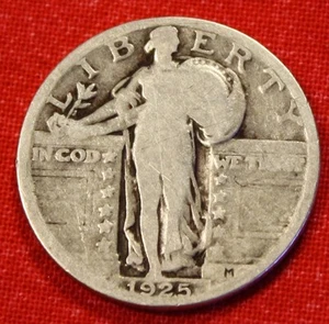 1925-P Standing Liberty Quarter 90% Silver Coin Circulated SL64 - Picture 1 of 2