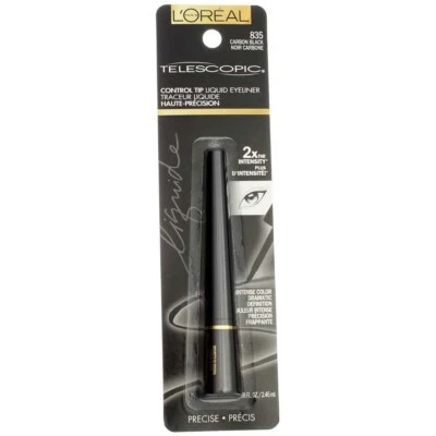 LOREAL Telescopic Control Tip Liquid Eyeliner CARBON BLACK 835 Eye Liner new - Image 1 of 2