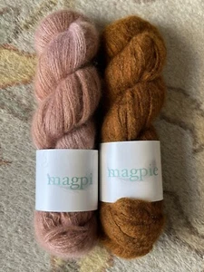 Destash-Magpie Fibers PLUME Cashmere Silk 2 Skeins Bougie Beaver/Evil Beaver - Picture 1 of 3