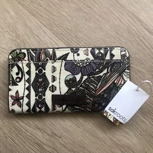 SakRoots Women's Wallet Card Holder Coin Purse Colourful Owl - 8"×4" - Picture 1 of 4