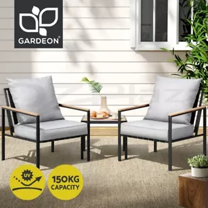 Gardeon Outdoor Furniture 3pcs Lounge Setting Bistro Set Chairs Table Patio - Picture 1 of 8