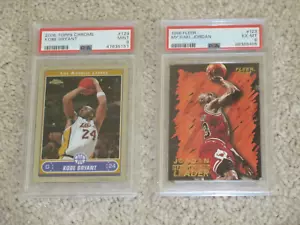 Michael Jordan 1996 Fleer Kobe Bryant 2006 Topps cromo #123 #129 PSA LOTE 6 9 - Imagen 1 de 2