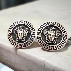 Mythische Medusa Gorgone Manschettenknöpfe - 925 Sterling Silber - Unikat Geschenk - Bild 1 von 6