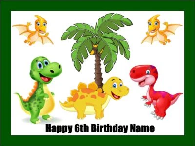 Съедобные украшения для торта динозавров — глазурь для торта на день рождения — 4 размера - Изображение 1 из 4