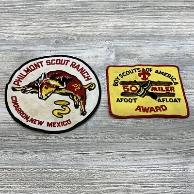 VTG Boy Scout Patch Lot  Philmont Scout Ranch Cimarron New Mexico 50 Miler Award - Image 1 of 4