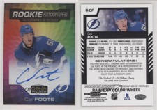 2020-21 O-Pee-Chee Platinum Rainbow Color Wheel Cal Foote #R-CF Rookie Auto RC