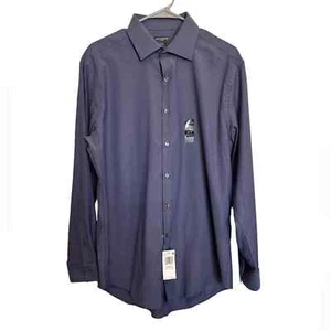 Van Heusen Long Sleeve Button Down Shirt Slate Blue Mens 16.5 NWT Slim Stretch - Picture 1 of 5