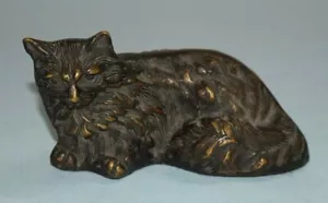 Brass Cat Antique Statue Siberian cat Style Vintage Home Decor Showpiece EK275 - Picture 1 of 9