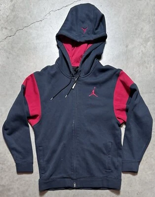 Men’s Y2K Nike Jordan Logo Bred Full Zip Hoodie sz M - Image 1 of 4