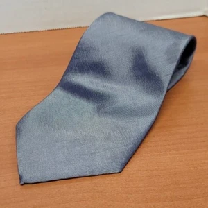 KAI LONG SOLID METALIC BLUE MENS SILK NECKTIE TIE 56" X 4" - Picture 1 of 2