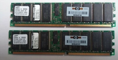 2GB (2x1GB) Samsung PC2100 DDR-266MHz 184pin ECC Registered M312L2828ET0-CB0  - Image 1 of 3