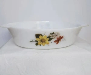 Pyrex JAJ Autumn Glory Casserole Serving Dish Vintage 524 England Oval Flowers - Picture 1 of 14