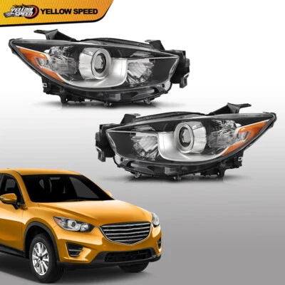 车头灯套装适合 2013 - 2016 年马自达 CX-5 司机和乘客侧透明镜头 — 第 1/4 张图片