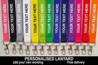 Printed and plain Lanyard - Personalised, Custom, Plain, Pre-Text - Logo option