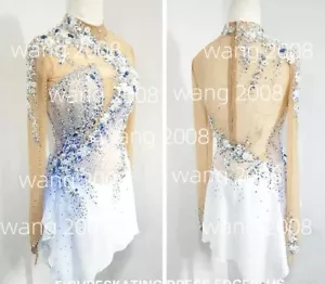 Ice Figure Skating Competition Dress Girls' Baton Twirling Costume white - Picture 1 of 7