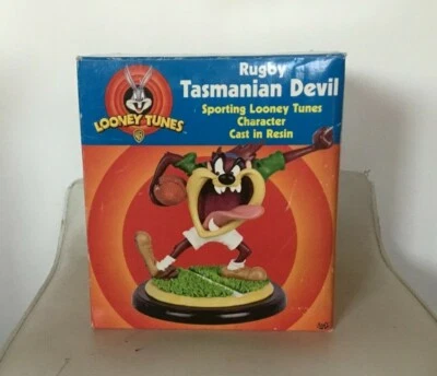 LOONEY TUNES TASMANIAN DEVIL RUGBY FIGURINE EN RESINE ULTRA RARE ! SPORTING TBE - Photo 1/4