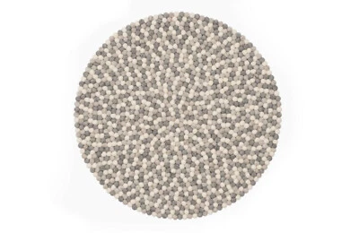 Multicolor Felt Ball Carpet - Grey Tone Felt Rug - Handmade With 100% Pure Wool - Image 1 of 4