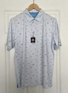 Johnnie-O Surfin Stripes Polo Shirt Boys Size 16 NWT - Picture 1 of 8