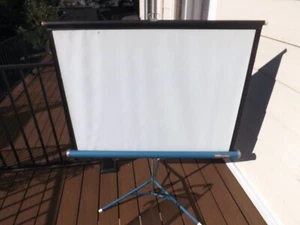 Vintage DA-LITE Silver Flyer 40" x 30" Projection Screen Tripod Stand 50" Tall - Picture 1 of 10