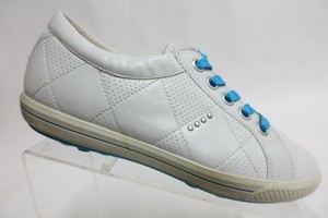 ECCO Leather White Sz 7.5 (38 EU) Women Hybrid Golf Sneakers