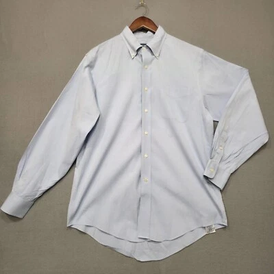 Camisa de vestir Lands End azul manga larga abotonada para hombre talla 15,5-34 Foto 1 de 4