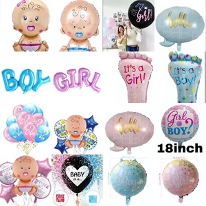 Large Baby Shower Balloons Boy or Girl Foil Gender Reveal Party Decorations - Picture 1 of 33