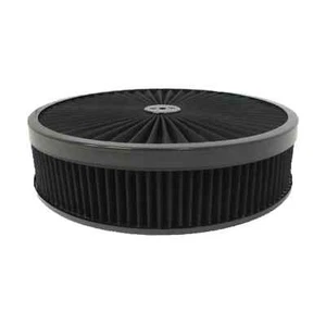 14″ x 3" Black W/ Black Lip Round Super Flow Air Cleaner Set, Flat Base - Picture 1 of 1