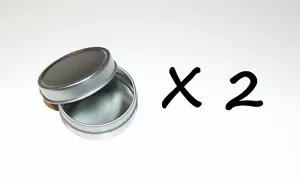 2 X 1-oz Round Slip-On Lid Cover Empty Survival Crafts Storage Tin Can Container - Picture 1 of 2