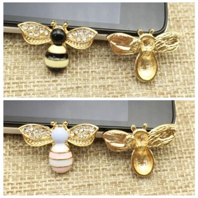 10x Alloy DIY Crystal Rhinestone Bee Flatback Embellishment Craft Button Jewelry - Image 1 of 4
