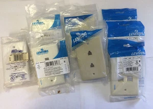 Leviton 40244 Phone/Jack Wall Plates  & 41080-4AP Cover - Picture 1 of 5