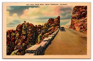 Trail Ridge Road Above The Timberline Colorado VTG Car Overlook - Picture 1 of 2