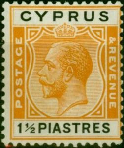 Cipro 1922 1 1/2pi giallo e nero SG91 fine VLMM - Foto 1 di 1