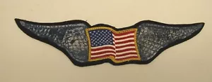 Motorcycle Patch Wings Faux Blue Snakeskin American Flag Large Jacket Patch USA - Picture 1 of 2