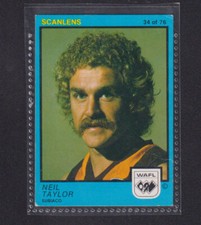 a40)   SCANLENS 1982 WAFL TRADING CARD  #34 NEIL TAYLOR  SUBIACO FOOTBALL CLUB