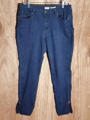 Jaclyn Smith Jeans Mujer Talla 12 Jegging Elástico tiro Medio Tobillo Cremallera Azul Oscuro Foto 1 de 4
