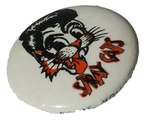 Spilla vintage anni 80 The STRAY CATS bottone rockabilly Brian Setzer spilla 1" - Foto 1 di 9