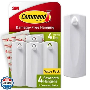 Command Sawtooth Picture Hangers, Damage Free Hanging Frame Hangers, No Tools - Picture 1 of 5